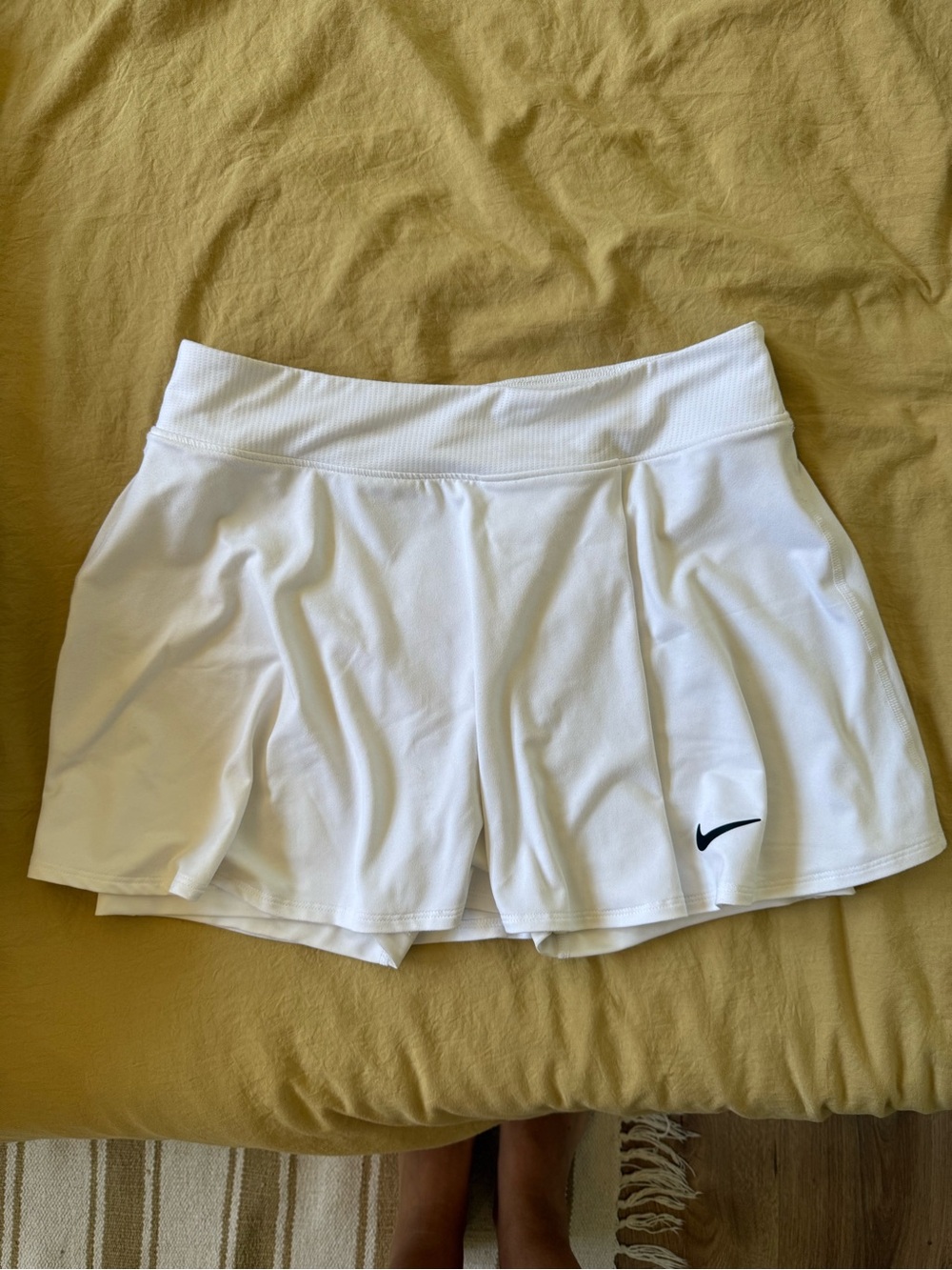 Nike White Women's Tennis Skort with Black Swoosh